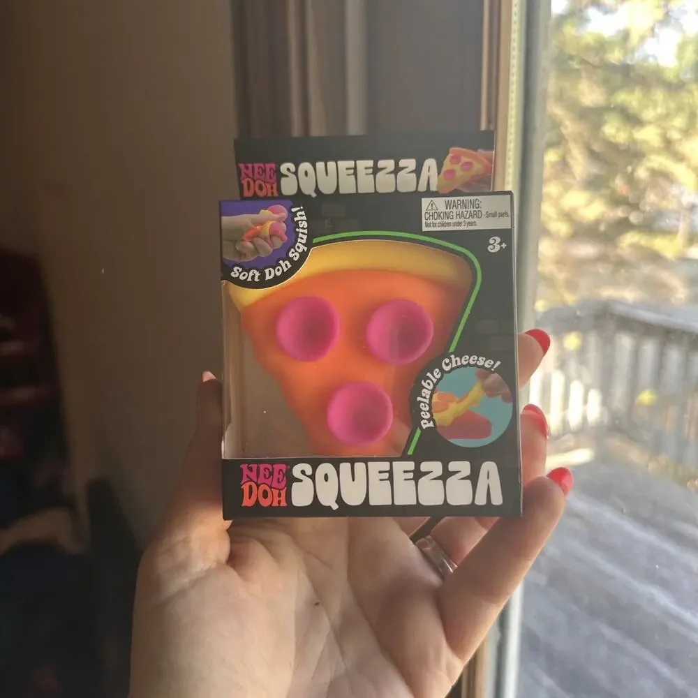 Authentic Schylling NeeDoh SQUEEZZA Pizza Soft Doh Squishy Toy with YELLOW CRUST